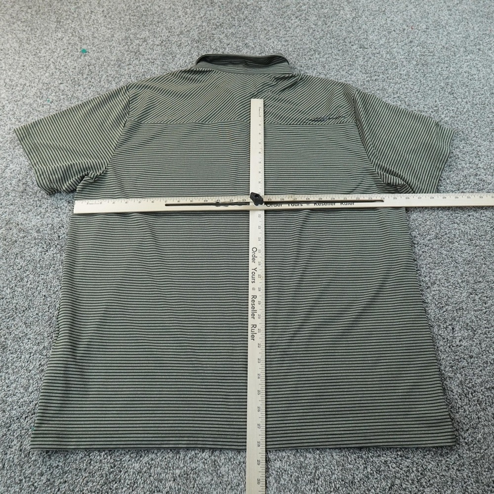Under Armour Polo Shirt Mens 3XL Green Stripe HeatGear Golf Performance Stretch - Picture 7 of 13